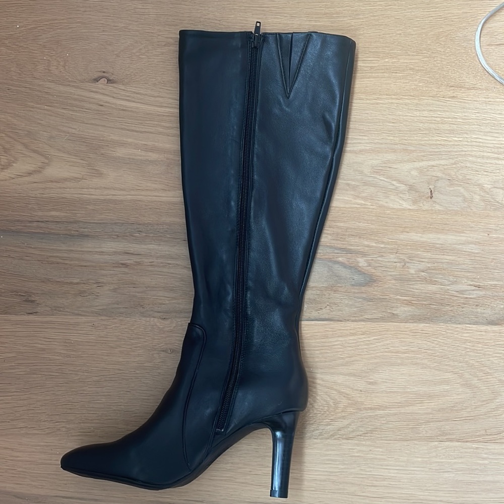 heeled black boots, women’s size 7.5, Alfani - flex step